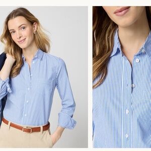 J. Crew Blue and White Striped Button-Up Shirt